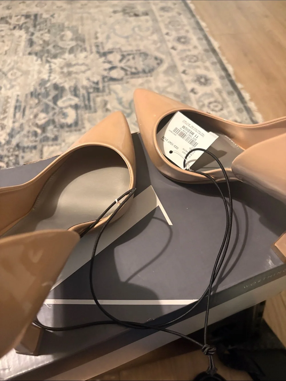 Worthington Nude Patent Pointed-Toe Pumps